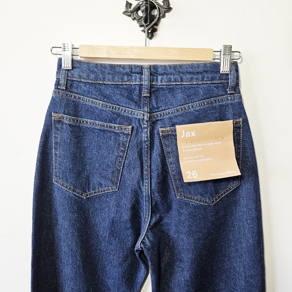 NWT Reformation Jax Straight Jeans Size 26 Medium Wash High Rise - Picture 5 of 7